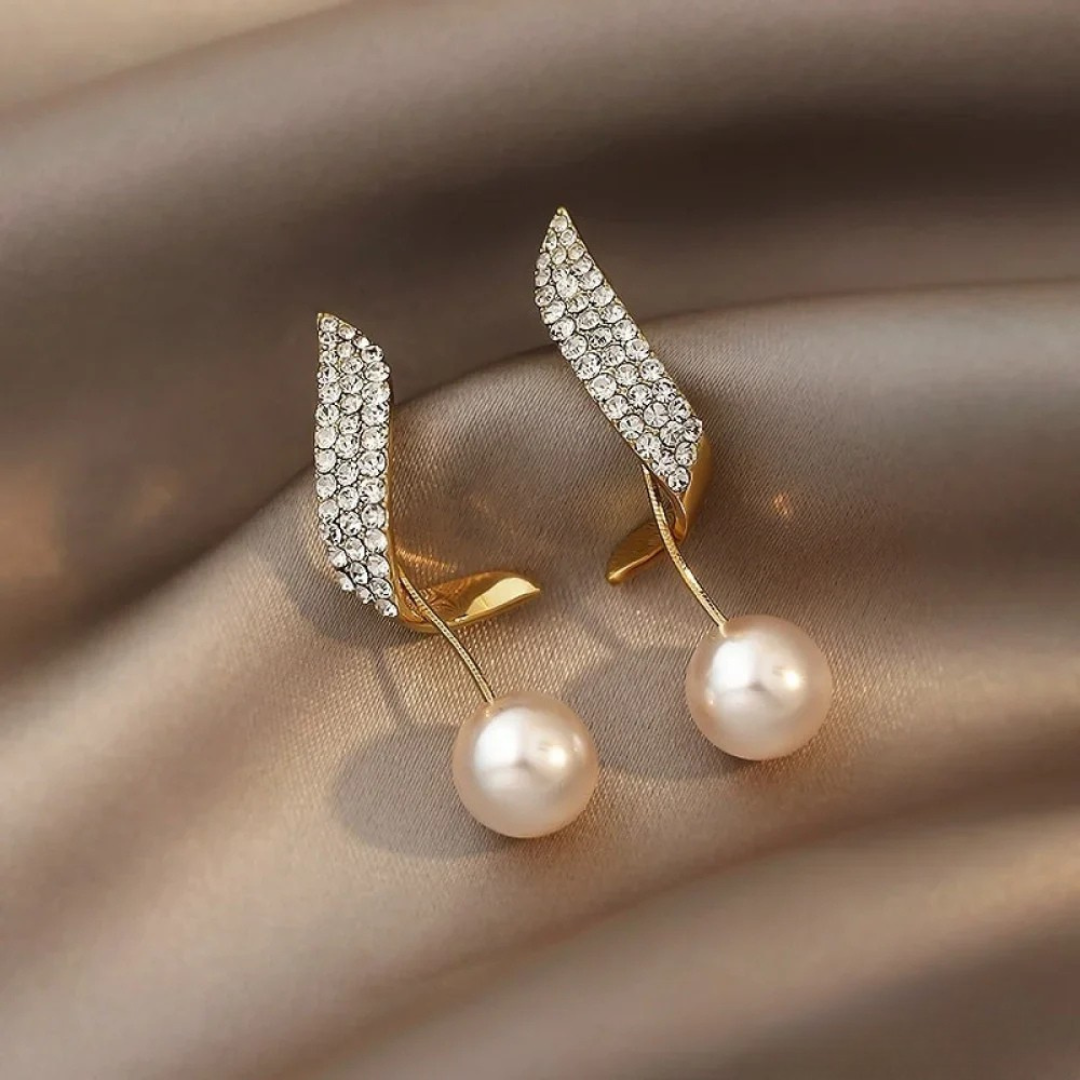 Boucles d’oreilles en perles et dorées