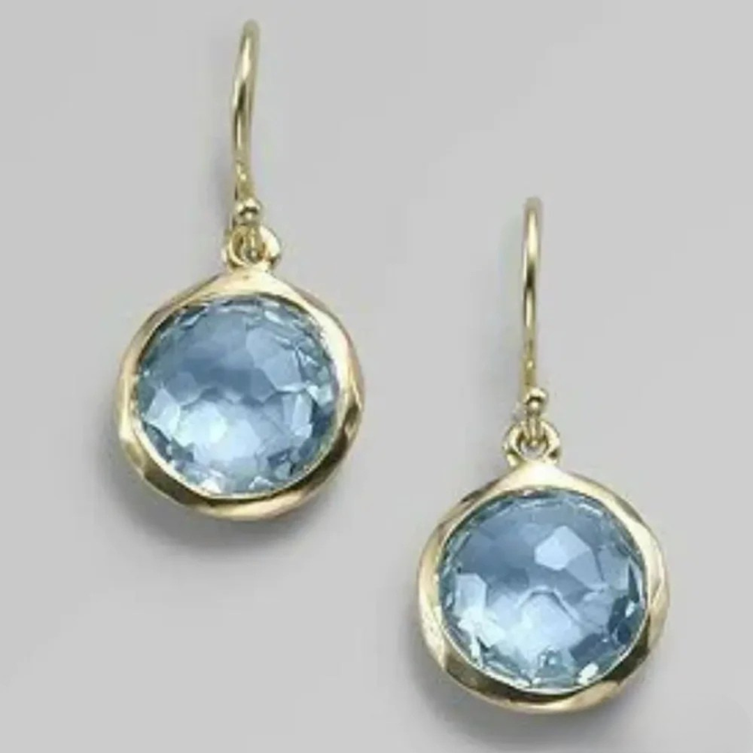 Boucles d’oreilles vintage incrustées de cristaux bleus
