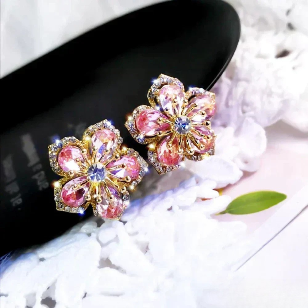 Boucles d’oreilles en argent sterling avec zircons multicolores