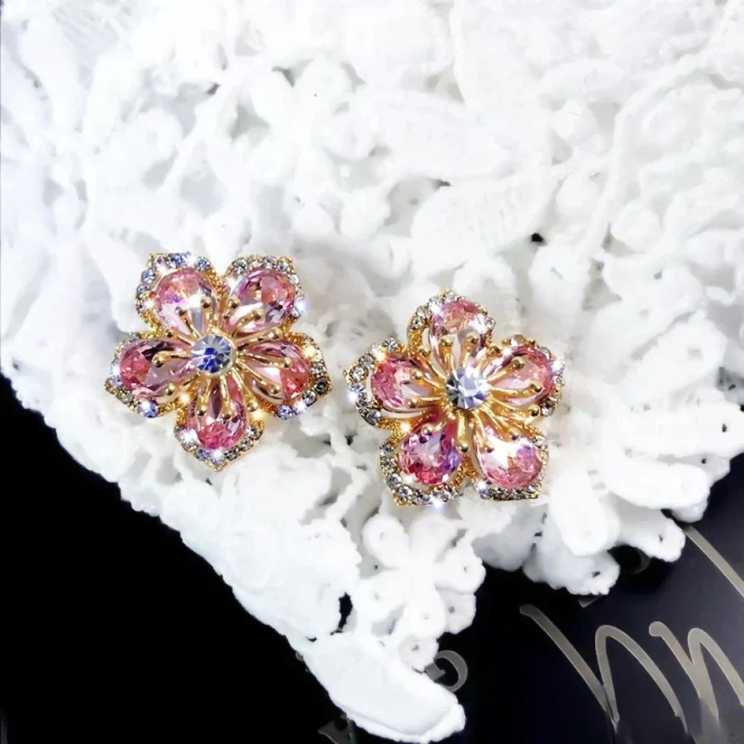 Boucles d’oreilles en argent sterling avec zircons multicolores