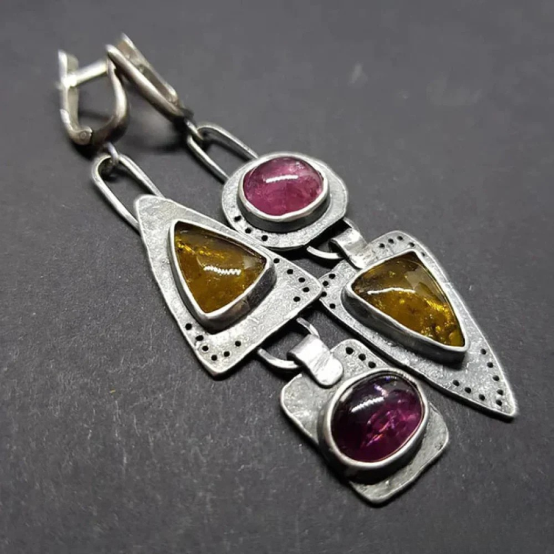 Boucles d’oreilles géométriques triangulaires vintage