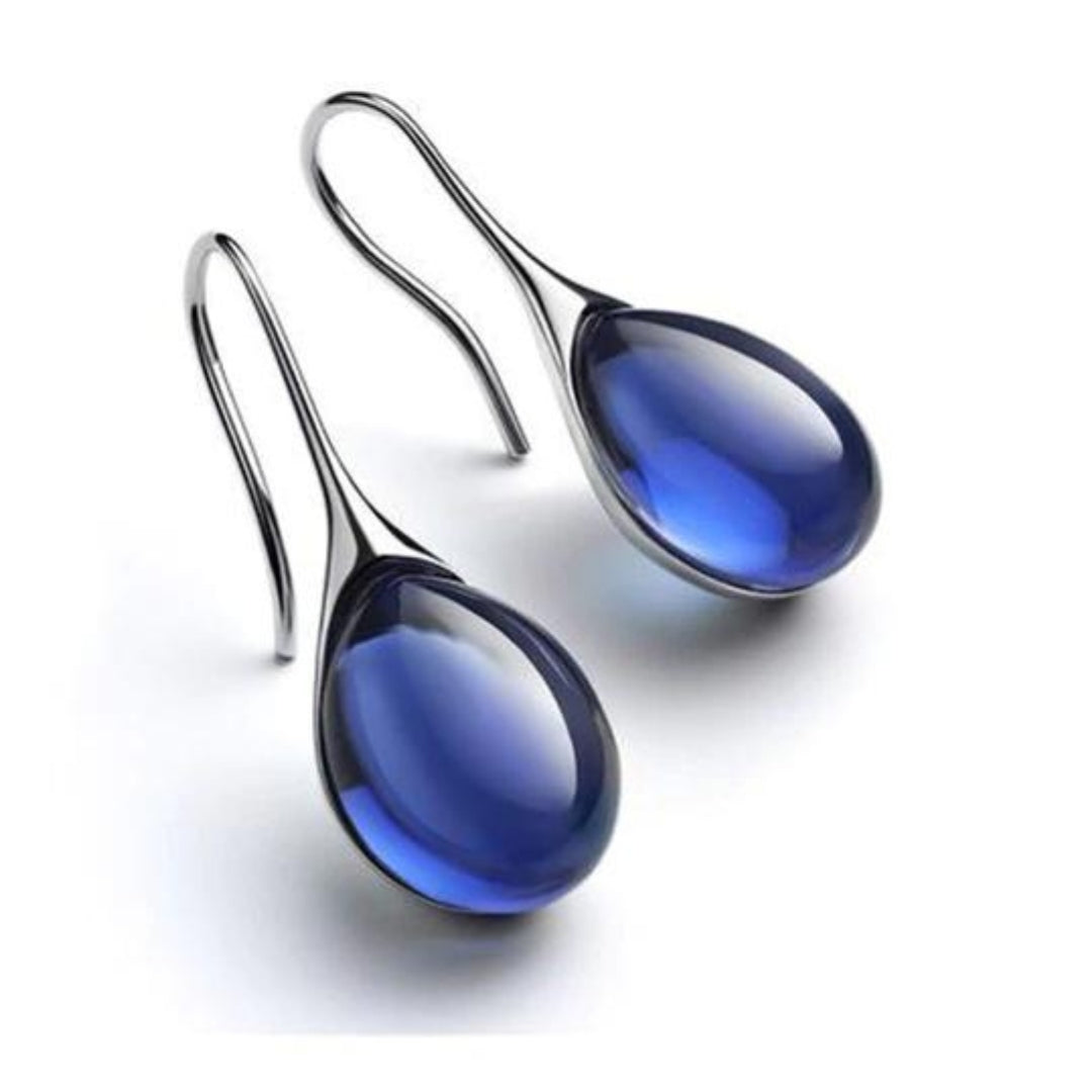 Boucles d’oreilles pendantes en cristal, dorées et argentées