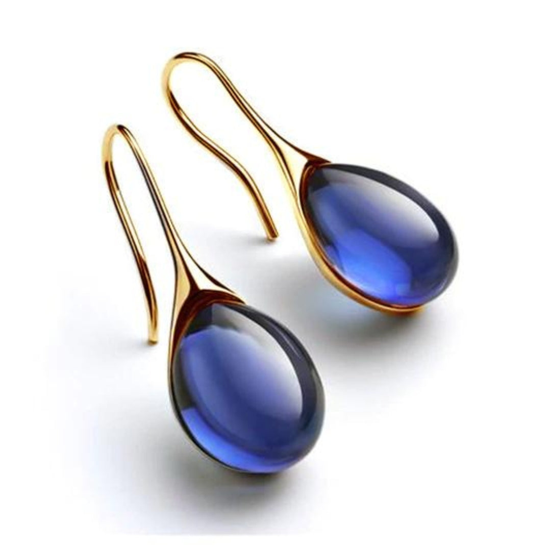 Boucles d’oreilles pendantes en cristal, dorées et argentées