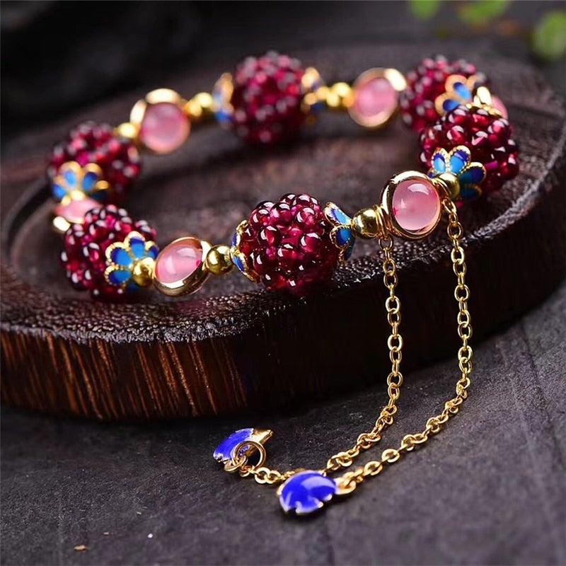 Bracelet en pierres naturelles façon baies