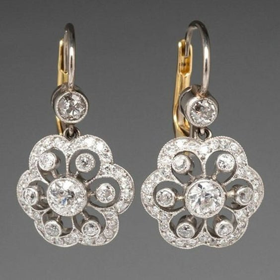 Boucles d’oreilles mandala vintage en cristal