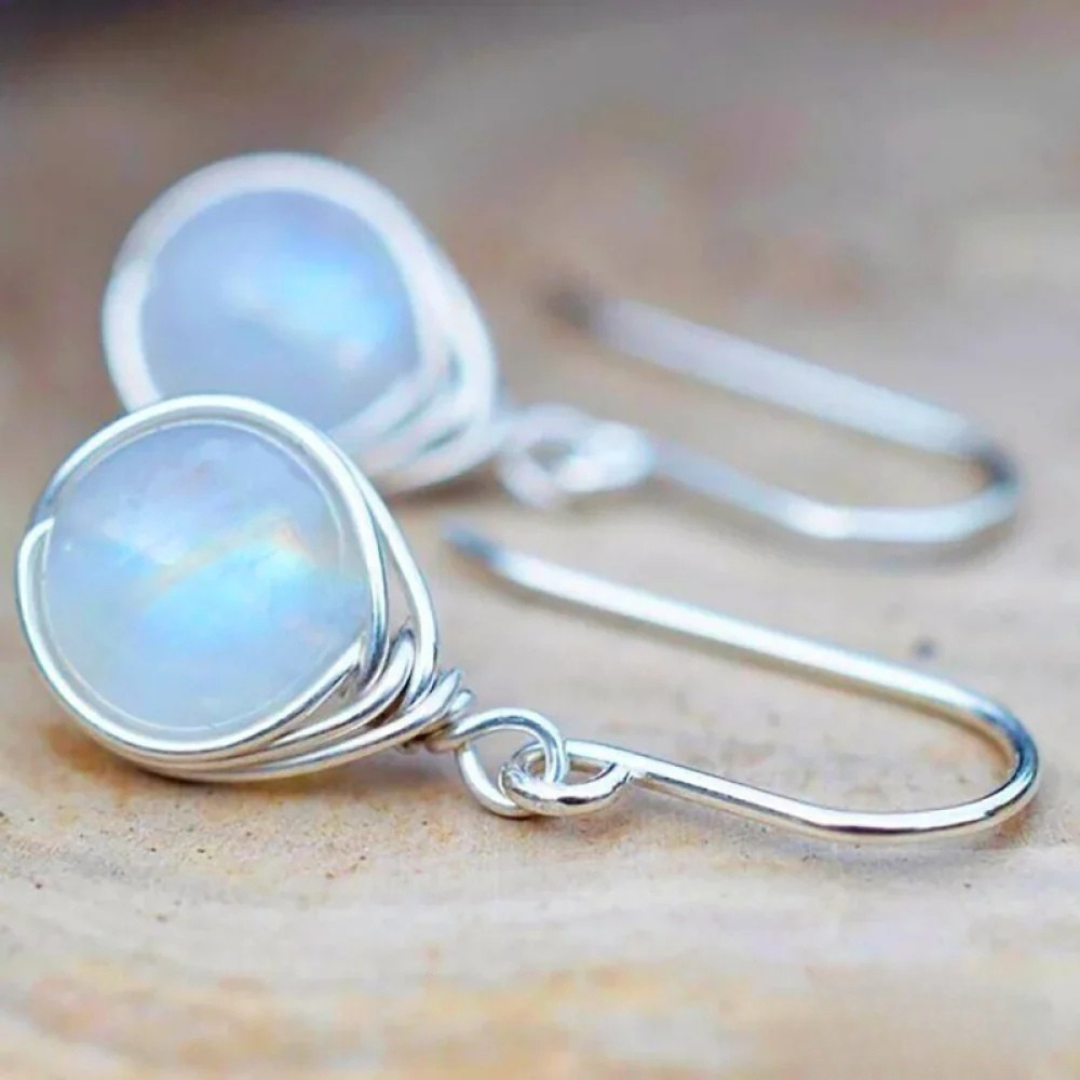 Boucles d’oreilles vintage en pierre de lune