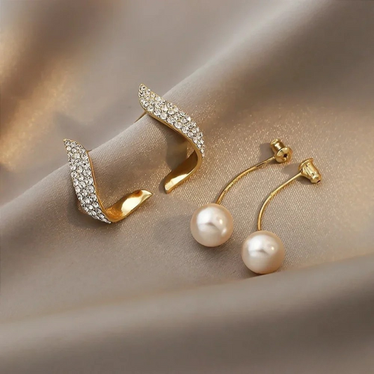 Boucles d’oreilles en perles et dorées