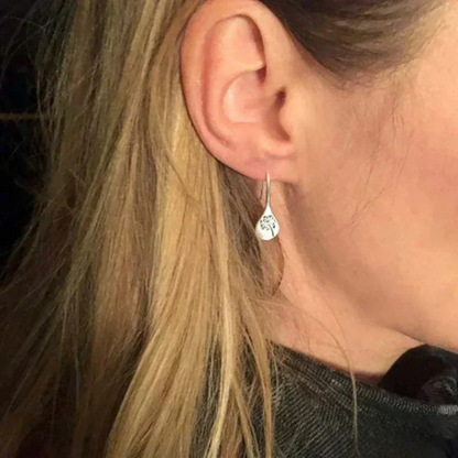 Boucles d’oreilles feuille de pissenlit en argent finement travaillées