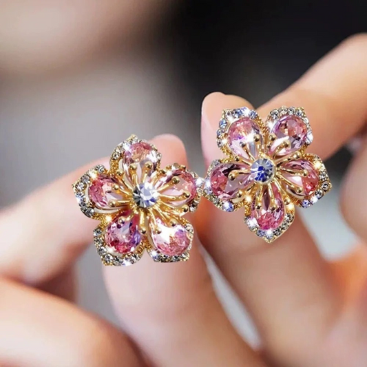 Boucles d’oreilles en argent sterling avec zircons multicolores