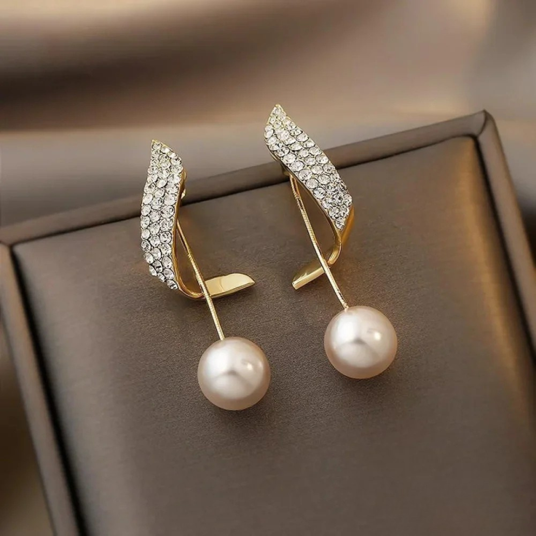 Boucles d’oreilles en perles et dorées
