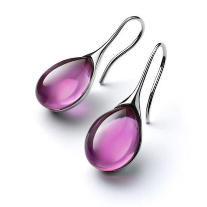 Boucles d’oreilles pendantes en cristal, dorées et argentées