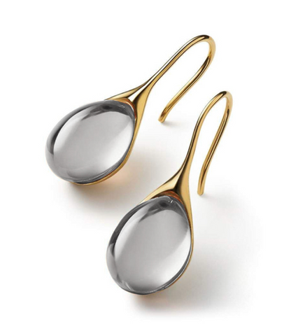 Boucles d’oreilles pendantes en cristal, dorées et argentées