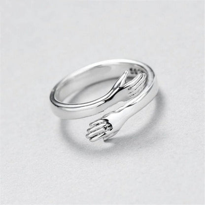 Bague étreinte ajustable en argent