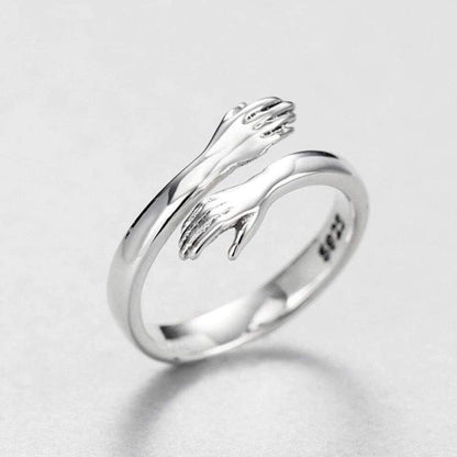 Bague étreinte ajustable en argent