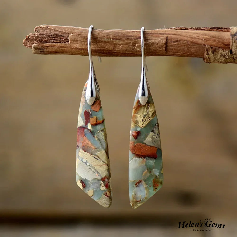Boucles d’oreilles vintage en pierre naturelle