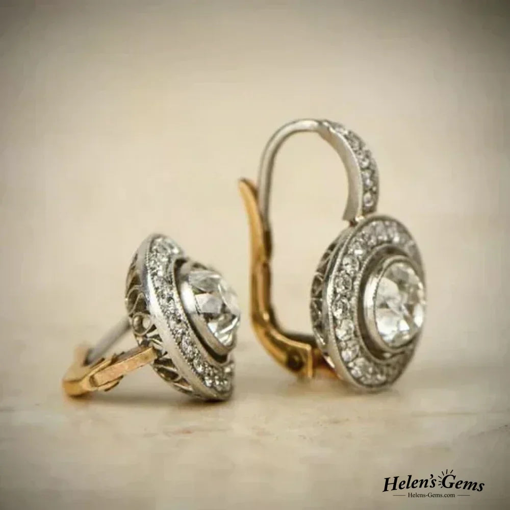 Boucles d’oreilles vintage en argent avec zirconium