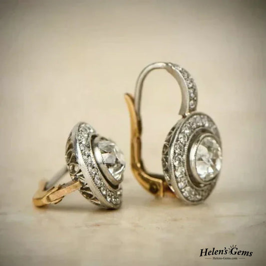Boucles d’oreilles vintage en argent avec zirconium